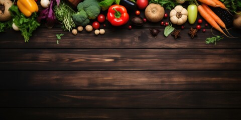 Wall Mural - Fresh Produce on Wooden Table