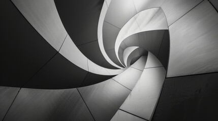 Wall Mural - conical gradient, black white grey, artsy, 