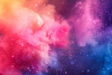 abstract background with copy space image, color powder exploding in freeze motion