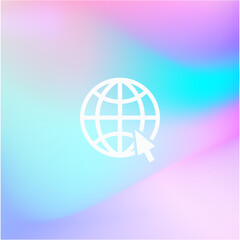 Wall Mural - abstract simple line globe icon. go to web symbol icon vector illustration