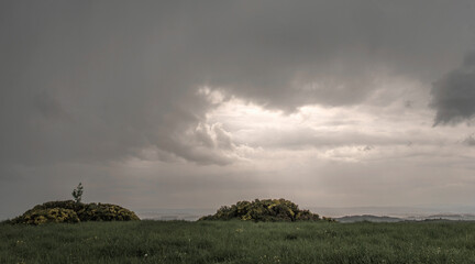 Sticker - Orage en vue sur le plateau d'Aubrac depuis Arzenc-de-Randon, Lozère, France