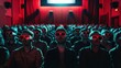 © Hugo - Cinema movie theatre with crowd wearing retro 3D glasses
