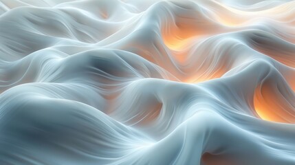 Wall Mural - a white cloth-like material with glowing orange light shining through it. 