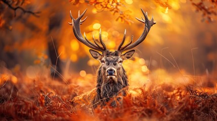 Poster - Majestic Deer in Autumn Forest