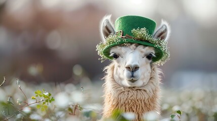 Poster - Llama in a Green Hat