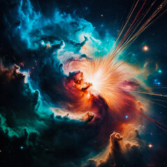 Wall Mural - colorful space galaxy cloud nebula. star fire. stary night cosmos. universe science astronomy. super