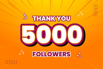 Thank you 5000 followers thank giving social media community post or Thank you followers peoples