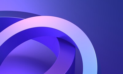 Poster - Abstract minimalist shapes, 3d render