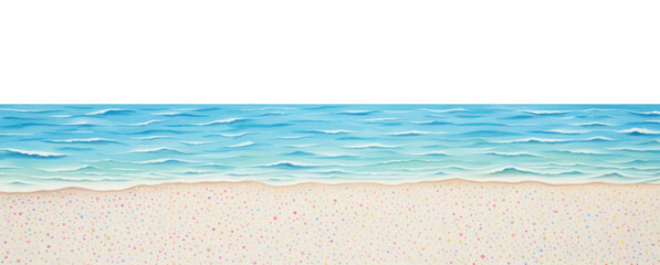 Sticker - PNG Beach scenery illustration backgrounds outdoors horizon.