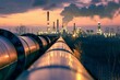 © Baba Images - Pipeline at a petrochemical oil refinery