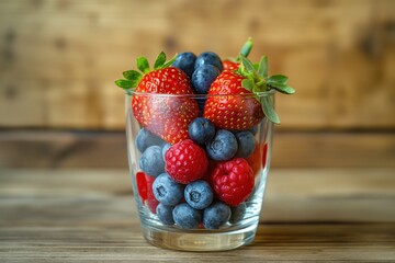 Poster - Berries in a glass cup