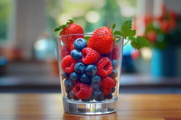 Poster - Berries in a glass cup