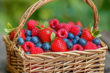 Canvas Print - a basket full of berries