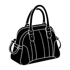 Vector on white background black and white silhouette of backpack (16)