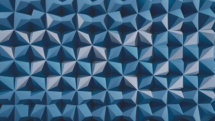 Poster - hexagonal dark blue navy background texture placeholder, radial center space, 3d illustration, 3d re