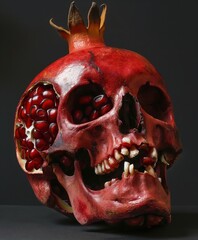 Poster - a red skull in the form of a Pomegranate