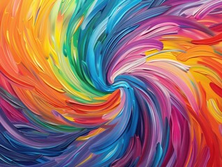 Poster - Vibrant abstract swirl of colorful paint strokes. Perfect for backgrounds, artistic projects, and creative inspiration.