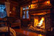 © Tjeerd - cozy fireplace in a rustic cabin, with dancing flames and warm lighting