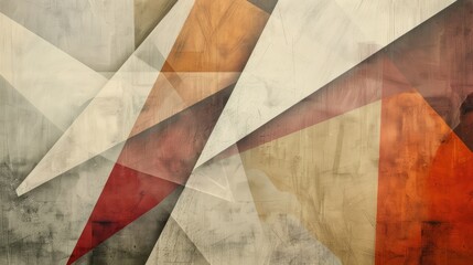 Poster - A modern abstract background with overlapping geometric shapes in muted tones.