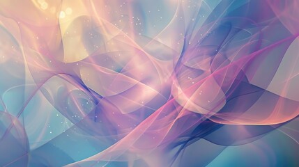 Poster - A modern abstract background with overlapping transparent shapes in cool tones