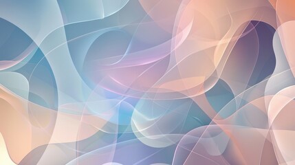 Poster - A modern abstract background with overlapping transparent shapes in cool tones