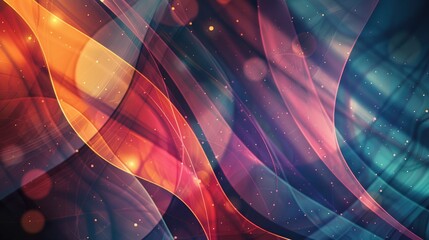 Poster - A modern abstract background with overlapping transparent shapes in cool tones