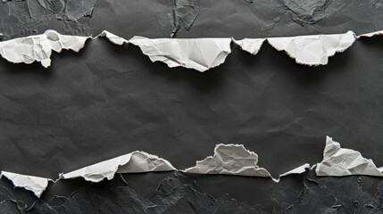 Canvas Print - Torn paper on black backdrop