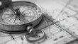 © Jiraporn - Close-up of a vintage compass on architectural blueprints, symbolizing exploration and navigation in design and engineering.
