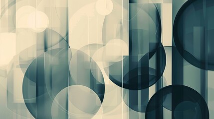Poster - A modern abstract background with transparent shapes in cool tones
