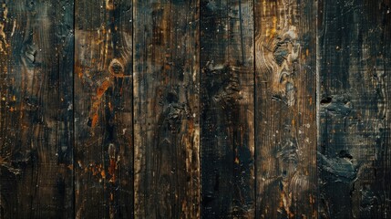 Wall Mural - Vintage teak wood surface with dark grunge texture top view