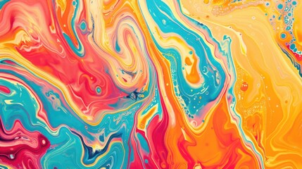 Poster - A vibrant abstract background with psychedelic patterns and bright, swirling colors