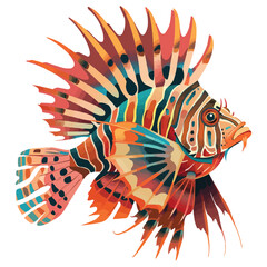 Wall Mural - Happy cartoon Lionfish vector