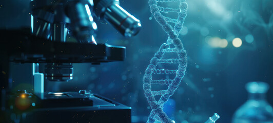 Aufkleber - DNA double helix. DNA molecule structure. Medical science research of chromosome DNA genetic biotechnology in human genome cell. Science laboratory experiments analysis and genetic engineering study.