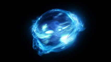 fx blue energy ball effect video loop