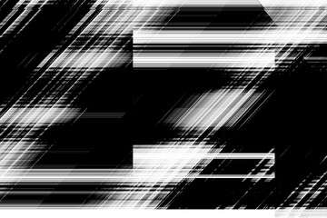 Poster - Lines abstract pattern with glitches in white on a black background