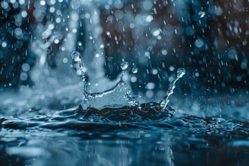 Aufkleber - An energetic burst of water captured mid-splash, showing dynamic movement and droplets flying in the air, reflecting the lively nature of the scene.