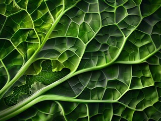 Poster - Intricate Kale Vein Pattern Resembling Cargo Net Texture