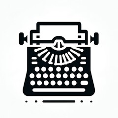 Poster - a black and white picture of a typewriter