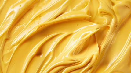 Poster - Yellow oil paint background or texture with copy space, closeup. Abstract backdrop for design and print on the product packaging of cosmetic products.



