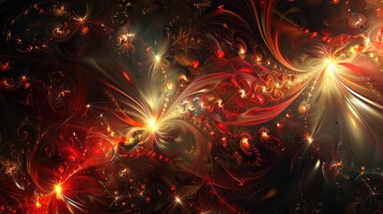 Poster - An abstract background with complex, fractal patterns and bright highlights.