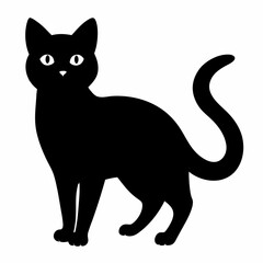  halloween cat black vector silhouette