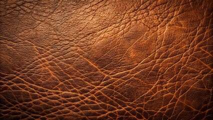 Wall Mural - Rich dark brown leather texture closeup with subtle grain and natural cracks on a warm earthy tone background ideal design.