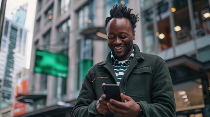 Poster - The man using smartphone