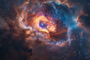 Wall Mural - cosmos scenery photography, blue pink green colors, multicolor explode, lot of stars everywhere, HD, ultra detailed, James webb hubble photo, NASA ESA photo, science fiction, colorful, planets, astero