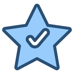 Sticker - star with check mark sign icon