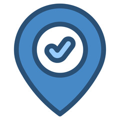 Wall Mural - secure check mark pin location icon
