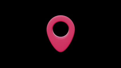 3d gps location pin icon animation