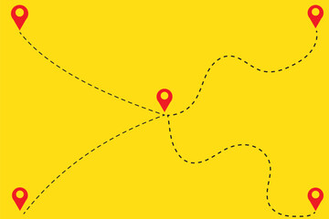 Poster - tourism and travel concept. plane travelling from start point to end point with dotted line tracing.