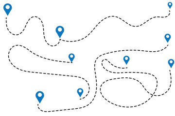 Poster - tourism and travel concept. plane travelling from start point to end point with dotted line tracing.