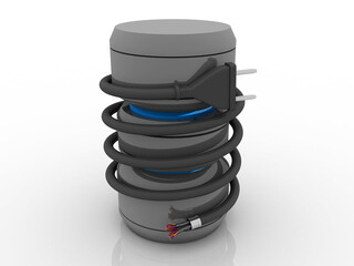 Poster - 3d rendering Fiber optical cable detail connected database 
